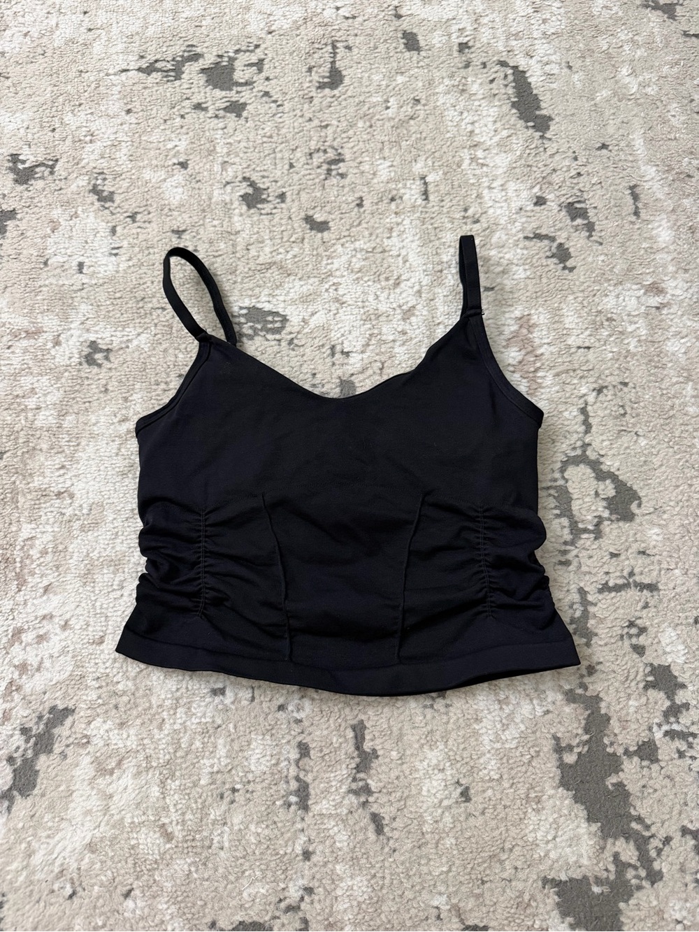 Free People Movement Good Karma Ruched Crop Tank Size XS/S in Black